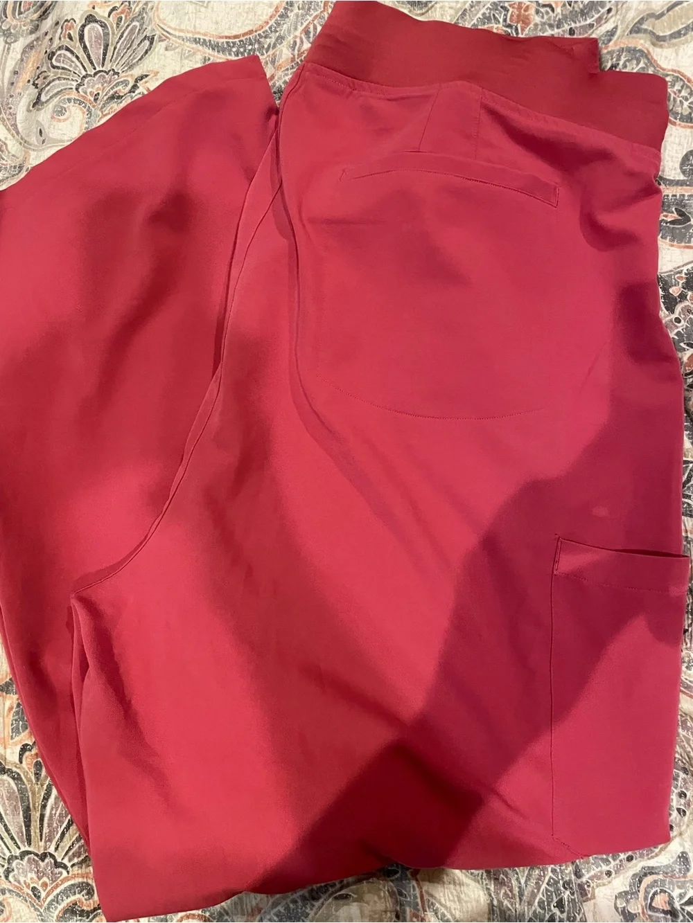 Women's deep rose Utility Scrub Pants & Top Set